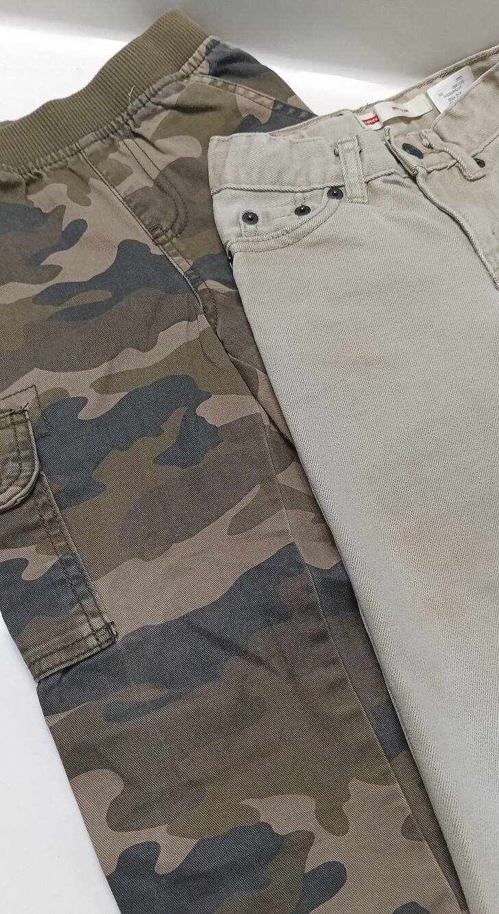 Toddler Boys Pants Bundle: Stylish Camo Cargo Joggers & Levi's Slim Fit Jeans